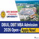 DBUU Begins MBA Admission 2026 at dbuu.ac.in; Check Details Here